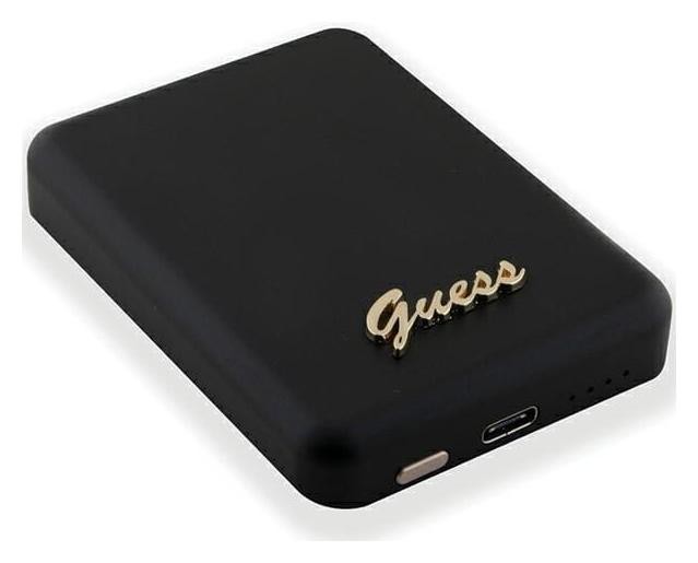 Guess Metal Script Logo MagSafe 5000 mAh 15W MagSafe (czarny)