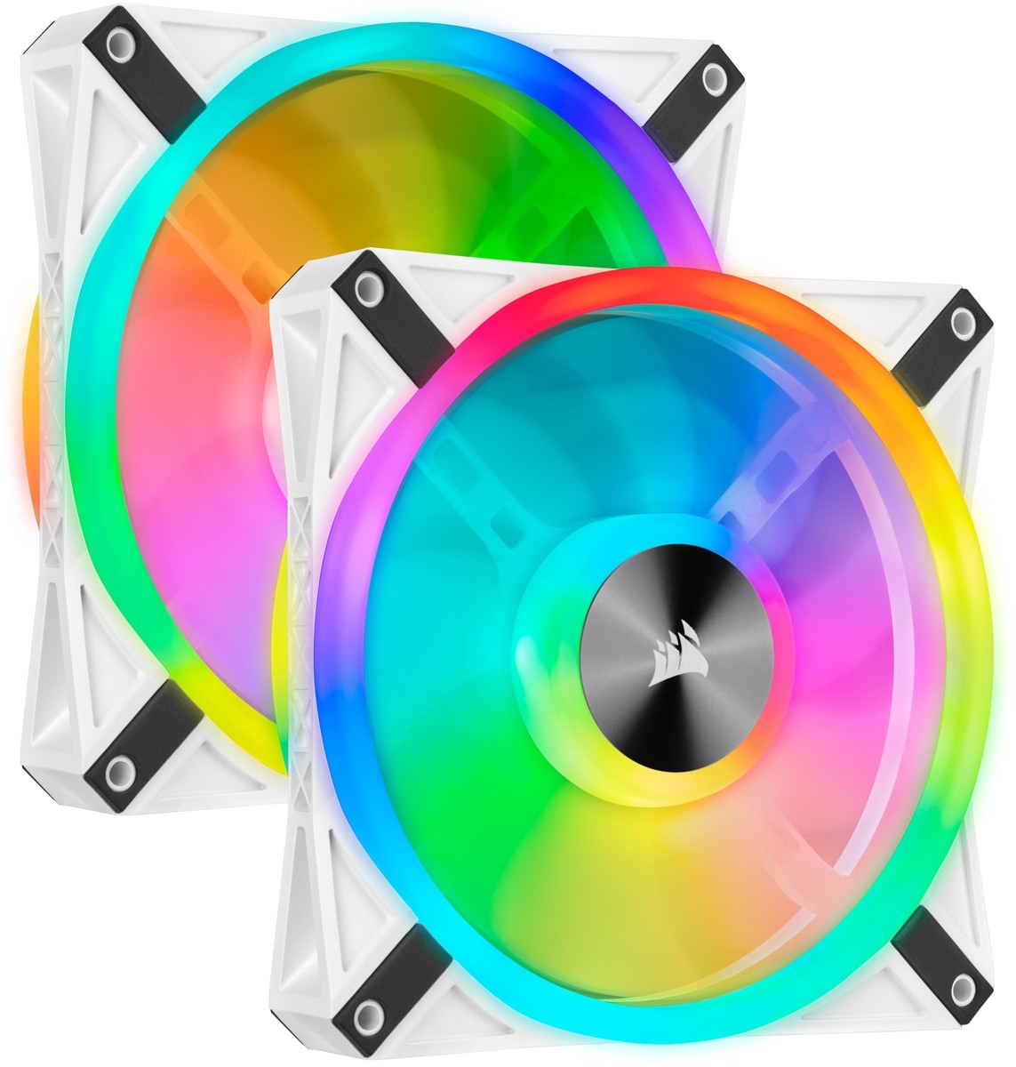Corsair iCUE QL140 RGB 140mm PWM White Fan Dual Fan Kit with Lighting Node CORE CO-9050106-WW
