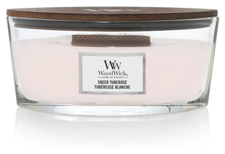 Świeczka elipsa WoodWick Sheer Tuberose Elipsa 453,6g