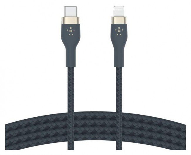 Belkin CAA011bt3MBL BOOST CHARGE™ USB-C do LTG silikonowy w oplocie 3m niebieski