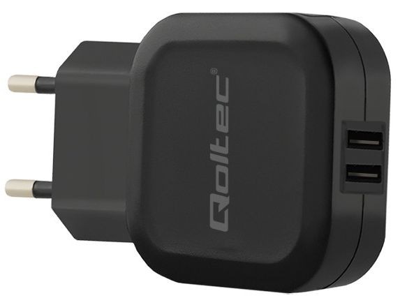 Qoltec 17W 5V 3.4A 2x USB + kabel USB-C