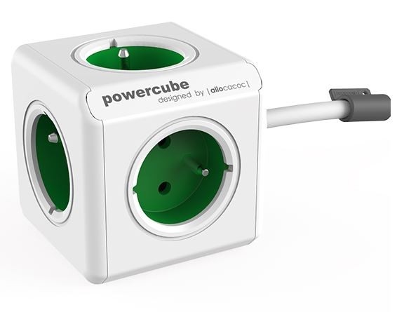 PowerCube Extended 5 gniazd 1.5m zielony
