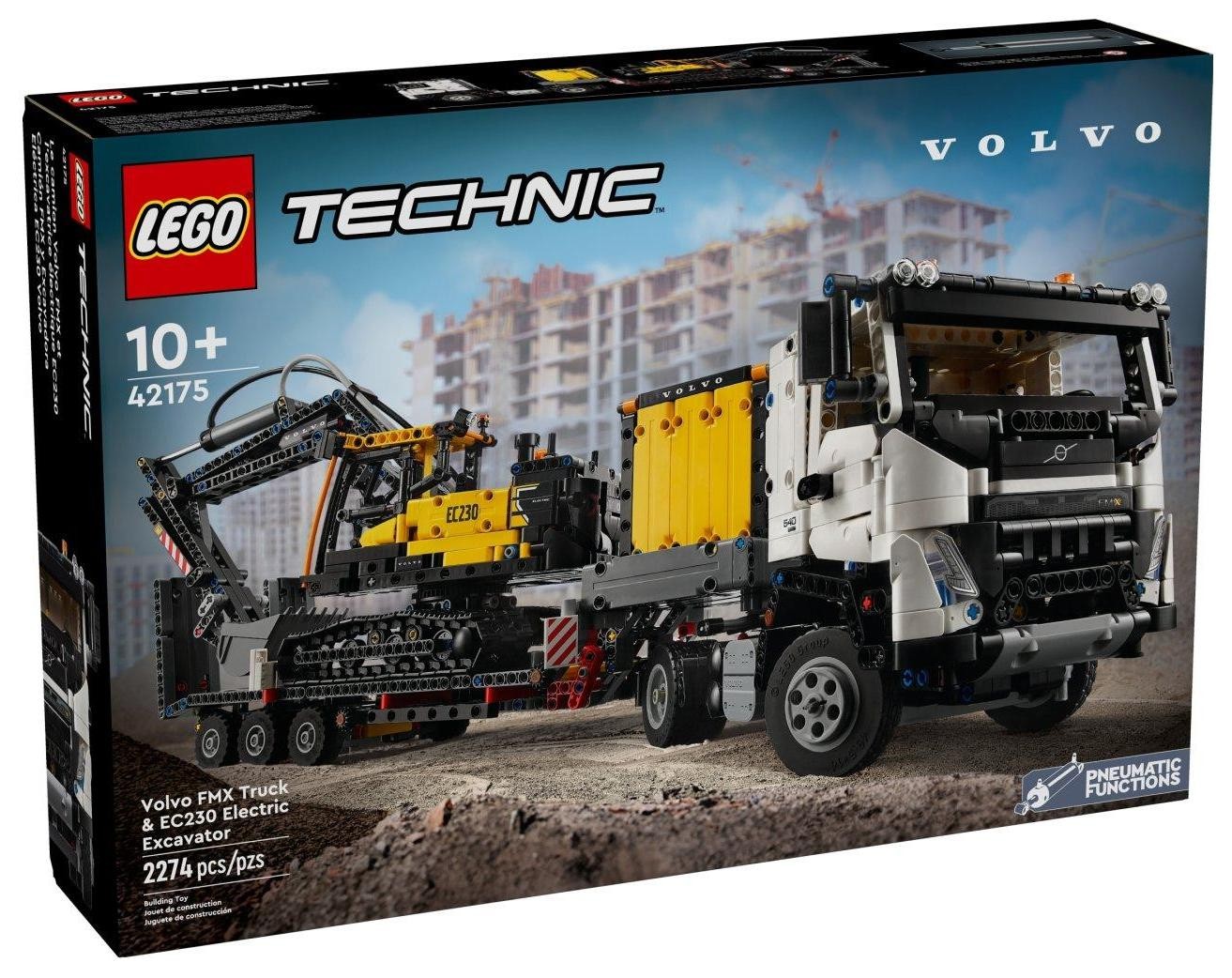 Klocki konstrukcyjne LEGO Technic 42175 Ciężarówka Volvo FMX i koparka EC230 Electric