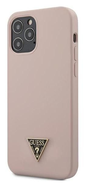 Guess Silicone Triangle Logo do iPhone 12 / iPhone 12 Pro (różowy)
