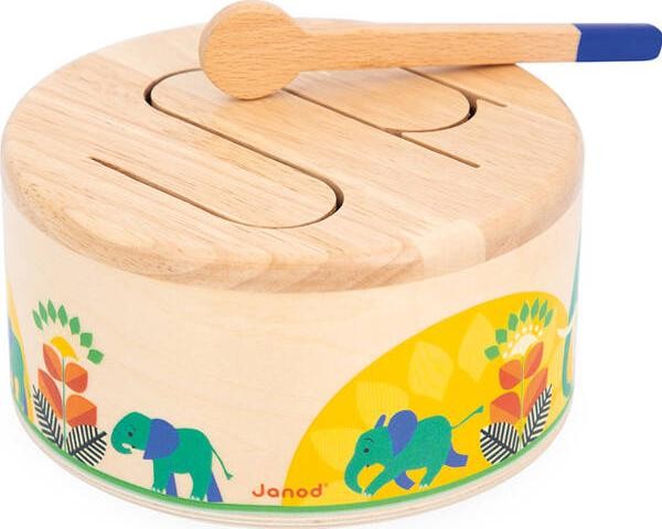 Instrumenty,zabawka edukacyjna Janod Gioia Drewniany Bębenek