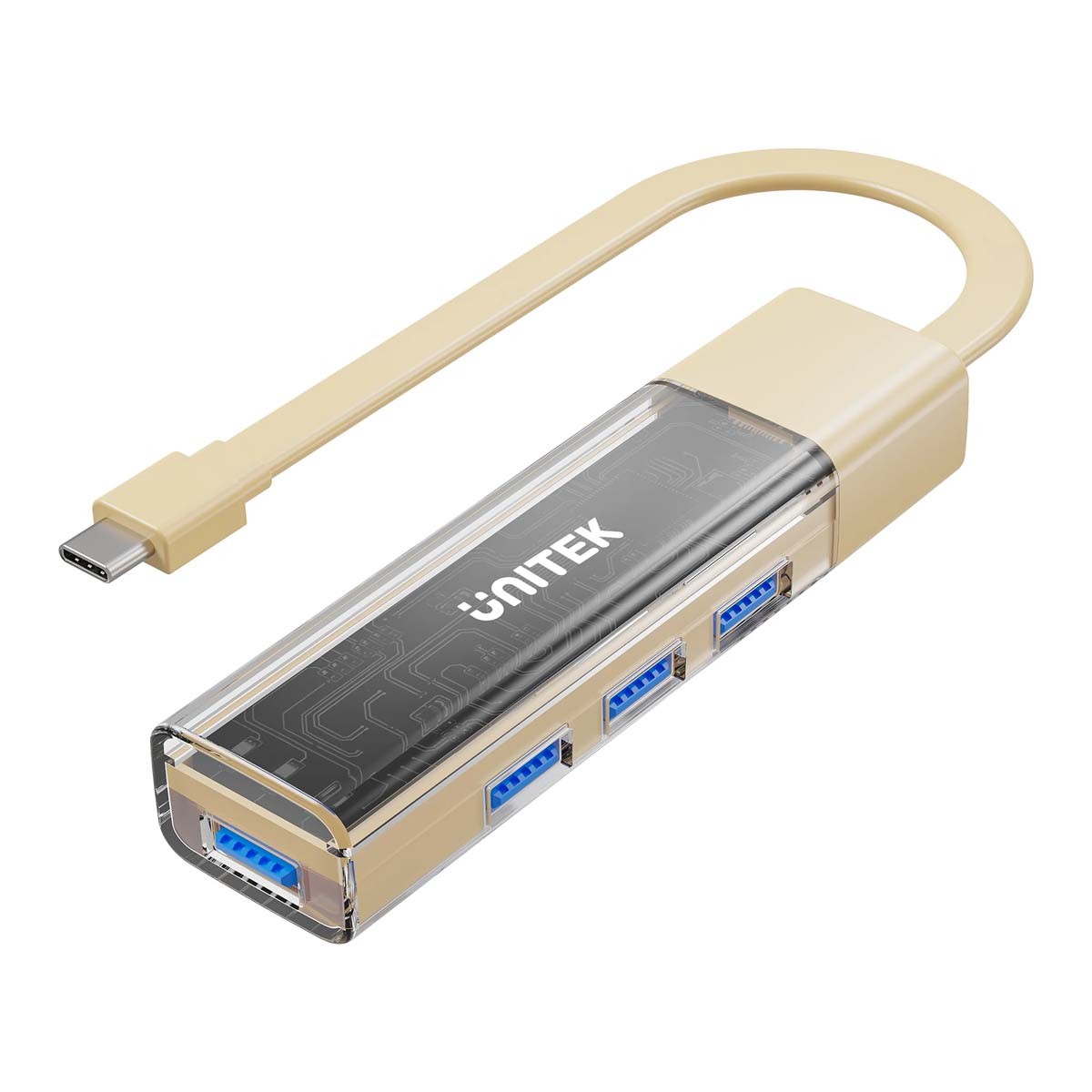 Unitek hub dwukierunkowy USB C/USB A 5Gbps różowy