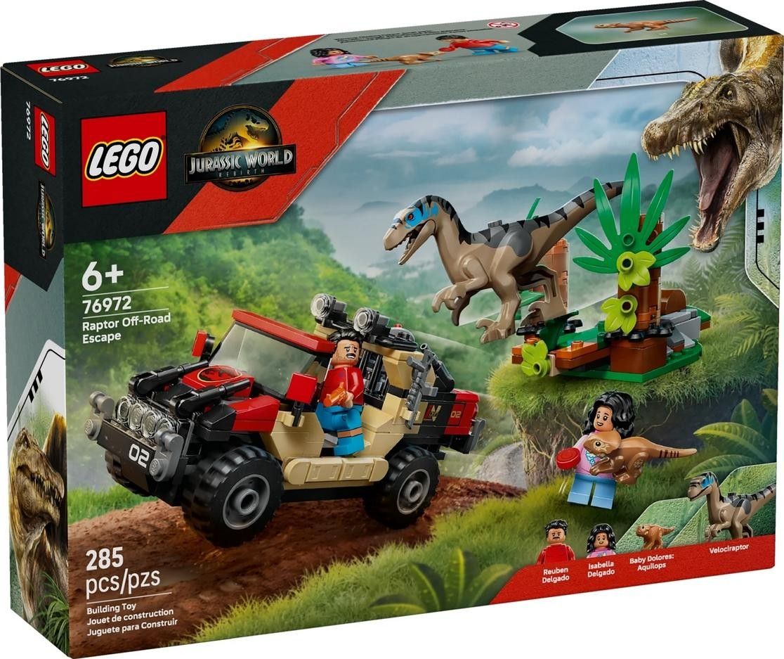 Klocki konstrukcyjne LEGO Jurassic World 76972 Ucieczka terenówką przed raptorem