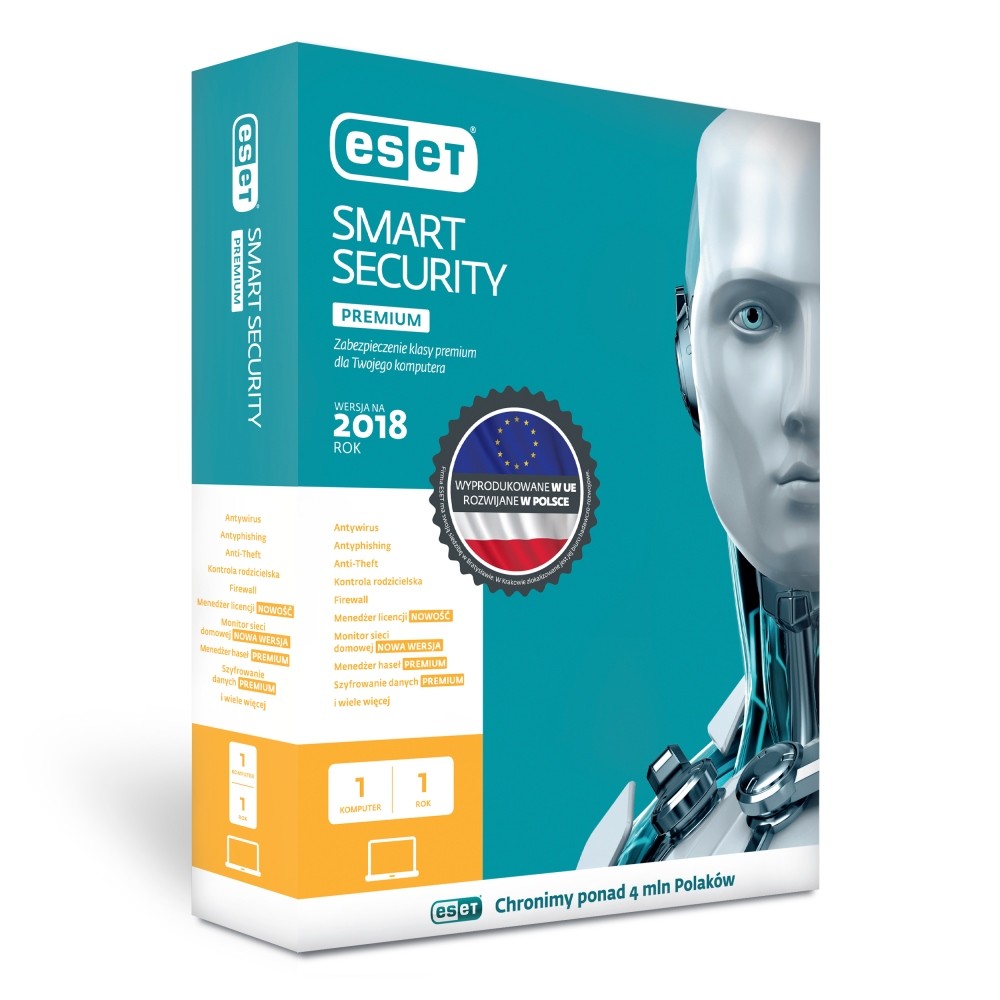 ESET Smart Security Premium BOX 1 - desktop - licencja na 1 rok
