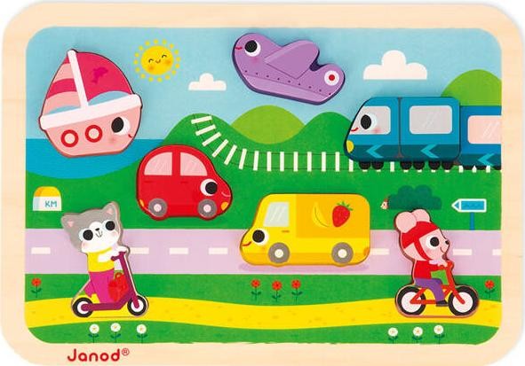 Puzzle Janod Pojazdy 7 el. 3D
