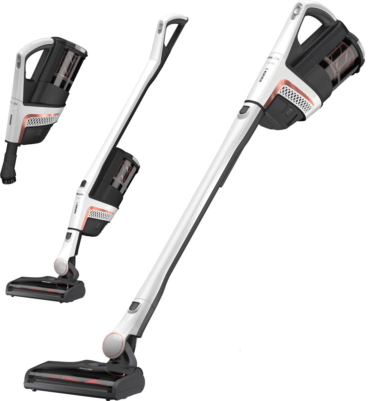 Bezworkowy pionowy Miele Triflex HX2 Racer biały