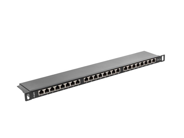 Patch panel Lanberg Patch Panel 24 port 0.5U 19'' kat.5E FTP ekranowany czarny