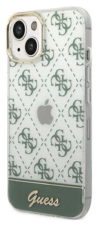 Guess 4G Stripe Script Logo Electroplated Pattern iPhone 14 khaki
