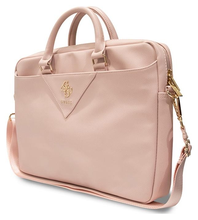 Torba Guess Triangle 4G Computer Bag 15'' - 16'' różowy