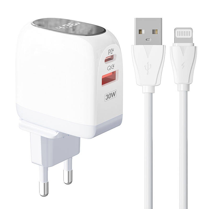 Ldnio A2522C USB, USB-C 30W + kabel Lightning