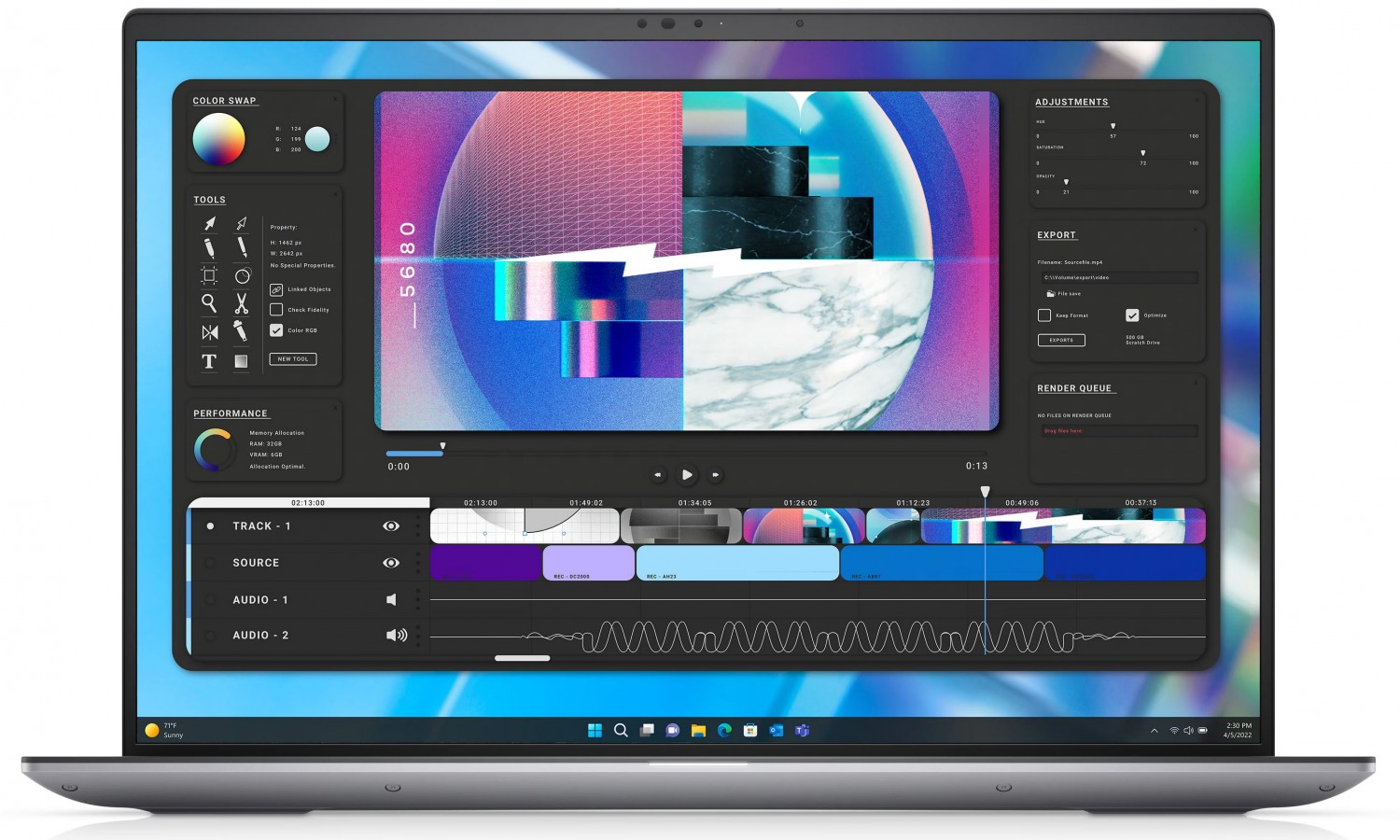 Dell Precision 5680 - i9-13900H | 16'' OLED | Dotyk | 32GB | 1TB | Win11Pro | RTX 3500