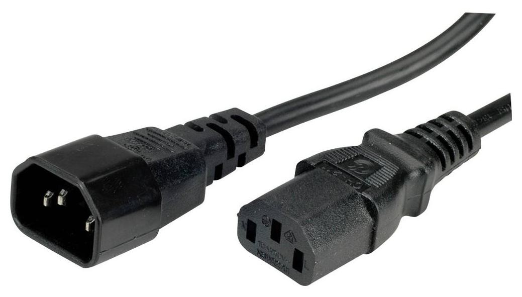 Value Kabel zasilający IEC 0.5m czarny(Kabel zasilający IEC 60320 C13 do IEC 60320 C14)