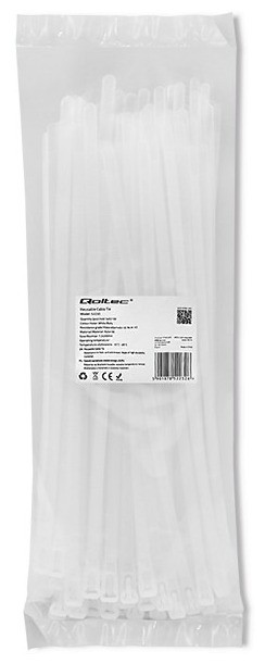Opaski zaciskowe Qoltec 52230 zestaw 100 szt. białe