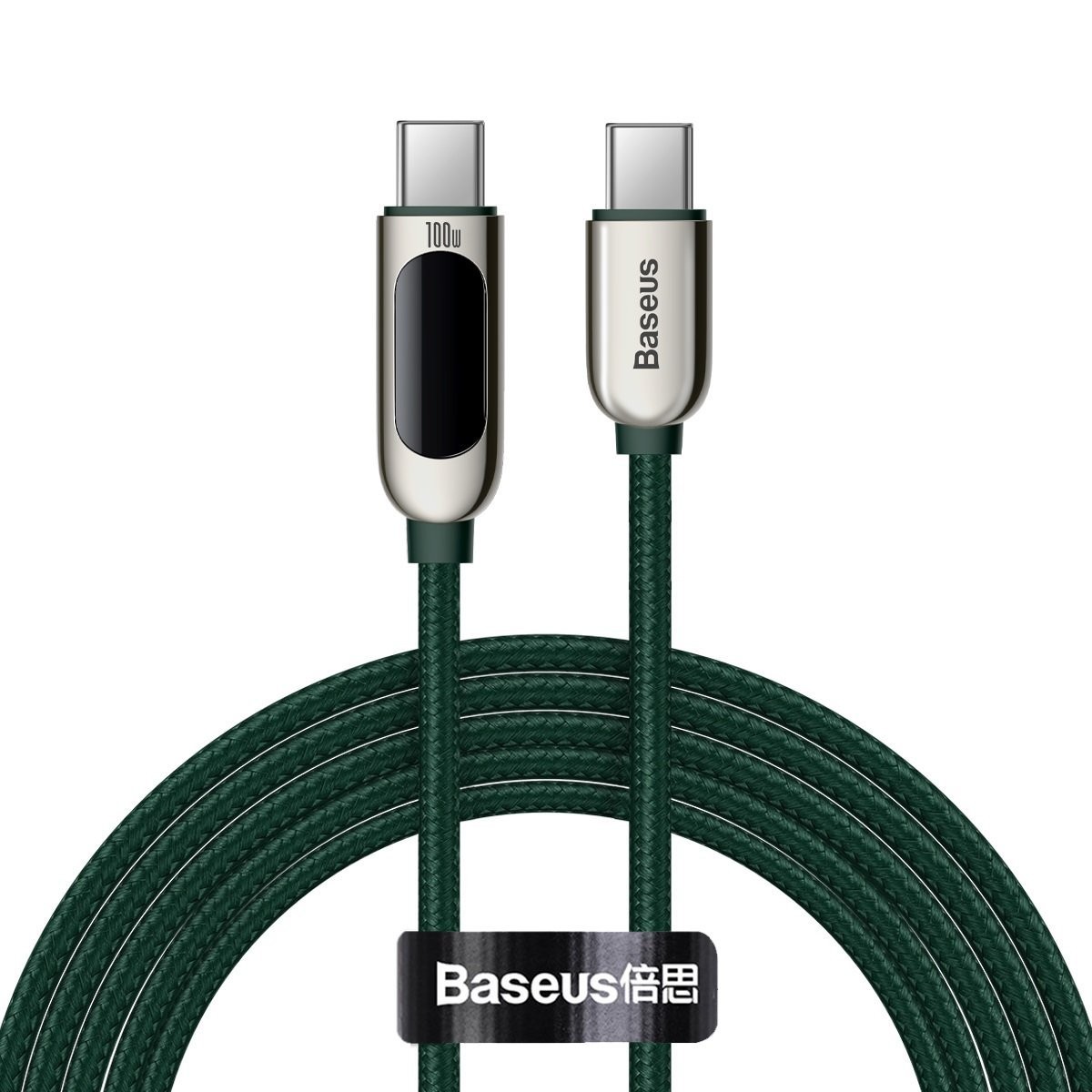 Baseus Display USB-C do USB-C, Power Delivery 100W, 2m (zielony)