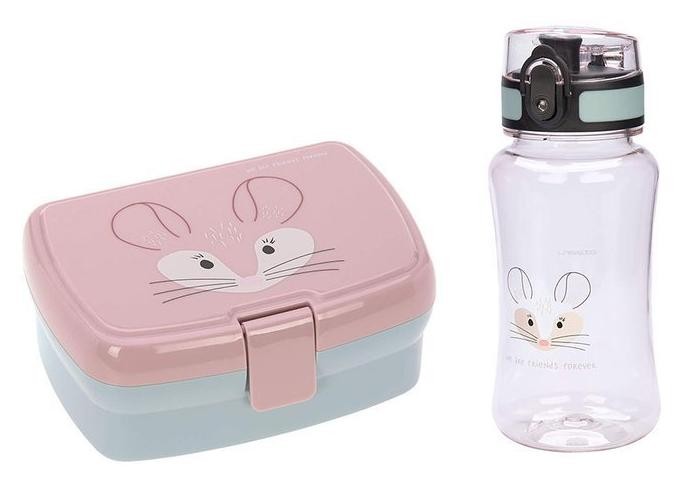 Zestaw Lassig About Friends Szynszyla 2szt.: pudełko+ tritanowa butelka 460 ml