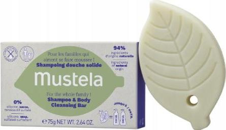 Damski dla dzieci męski MUSTELA Szampon w kostce do mycia włosów i ciała 75g