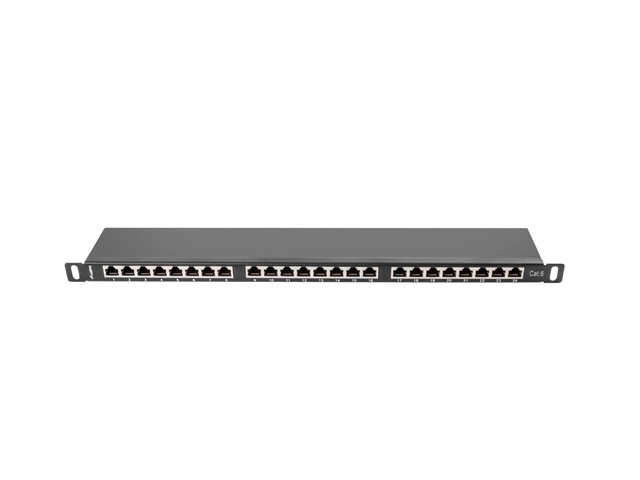 Patch panel Lanberg Patch Panel 24 port 0.5U 19'' kat.6 FTP ekranowany czarny
