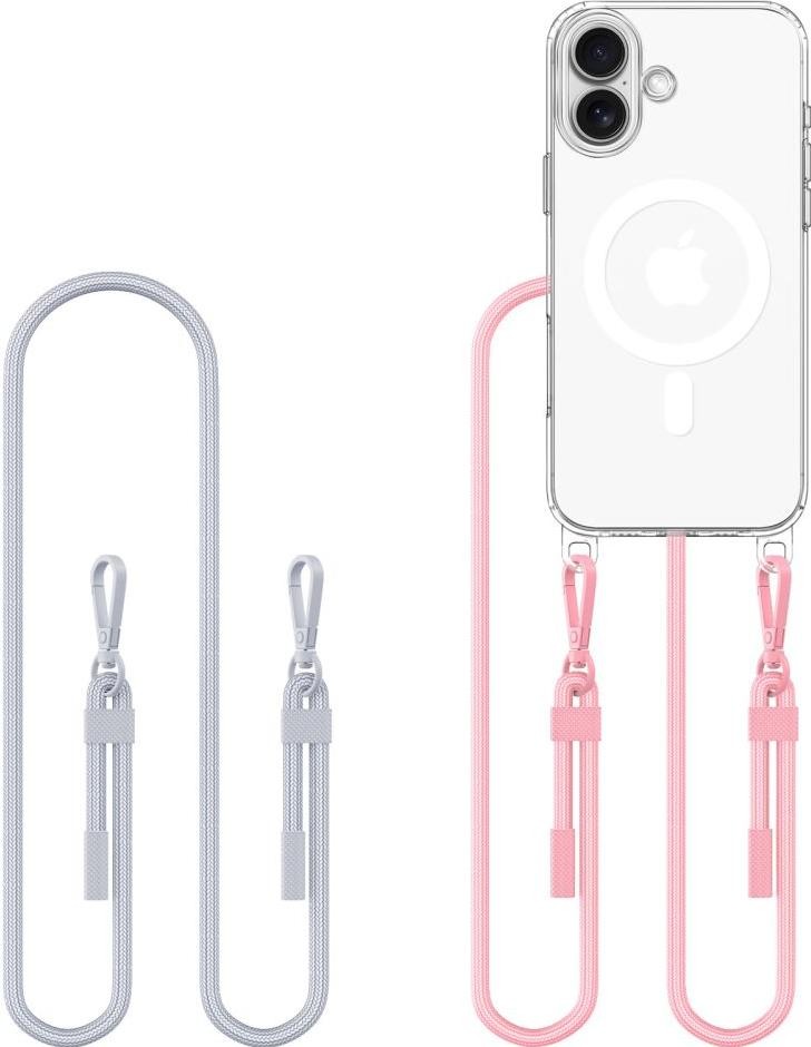 Etui typu plecki Tech-Protect FlexAir Chain Magsafe do iPhone 16 szary/różowy