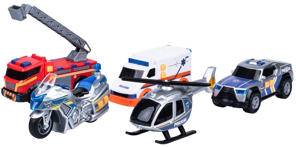 Samochody zestaw Flota Miejska Pojazdy Ratunkowe 5-Pak