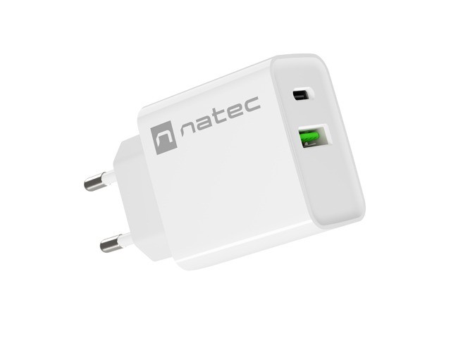Natec Ribera 20W USB-A USB-C biała