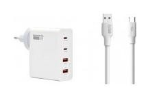 Somostel 130W GaN biała 2x USB + kabel USB Typ-C 6A 120W