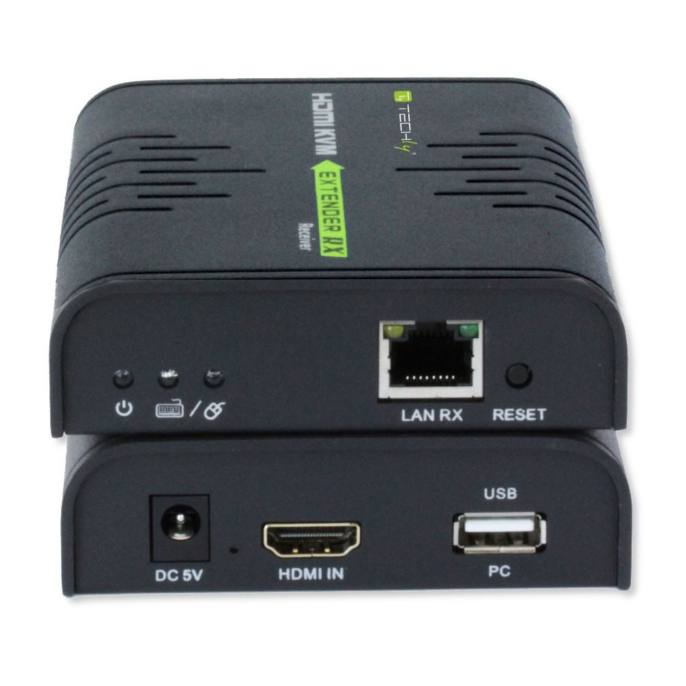 Techly 028214 KVM Extender HDMI+USB po skrętce Cat5e/Cat6, do 120m