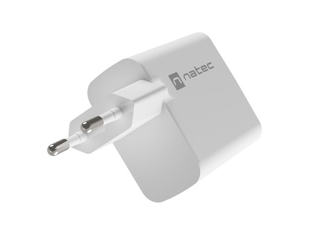 Natec Ribera GaN 65W USB-A USB-C biała