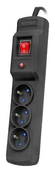 Armac Multi M3 | Listwa zasilająca | przeciwprzepięciowa, 3 gniazda, przewód 5m, czarna