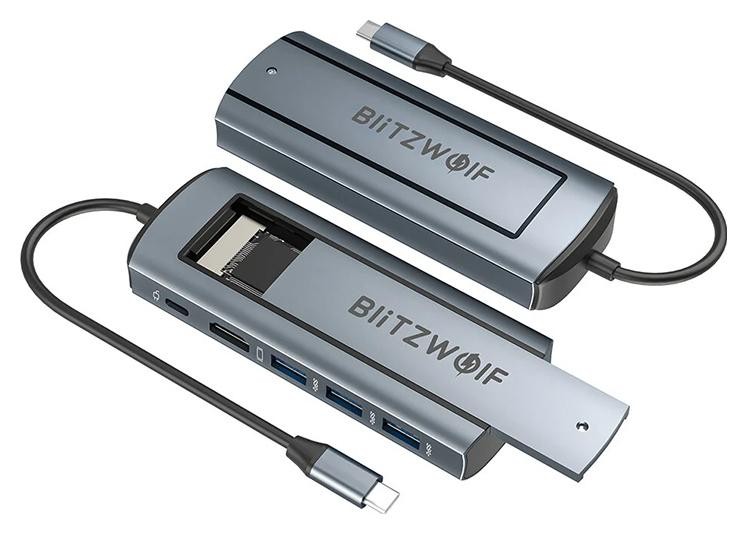 Blitzwolf 6w1 HUB BW-Neo TH13 | M.2 SATA | USB 3.0 x3 | DP x1 | PD 100W | HDMI