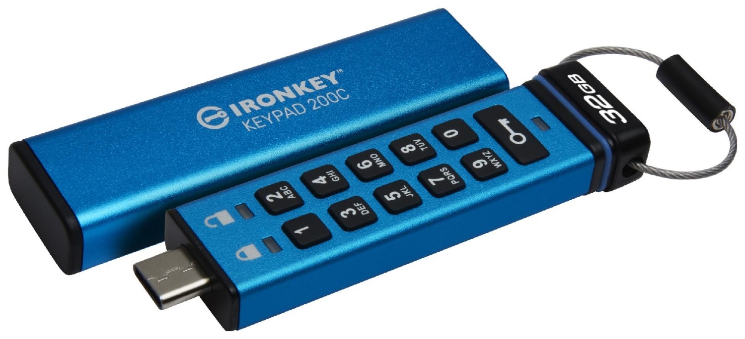 Kingston IronKey Keypad 200 32GB USB-C AES Encrypted