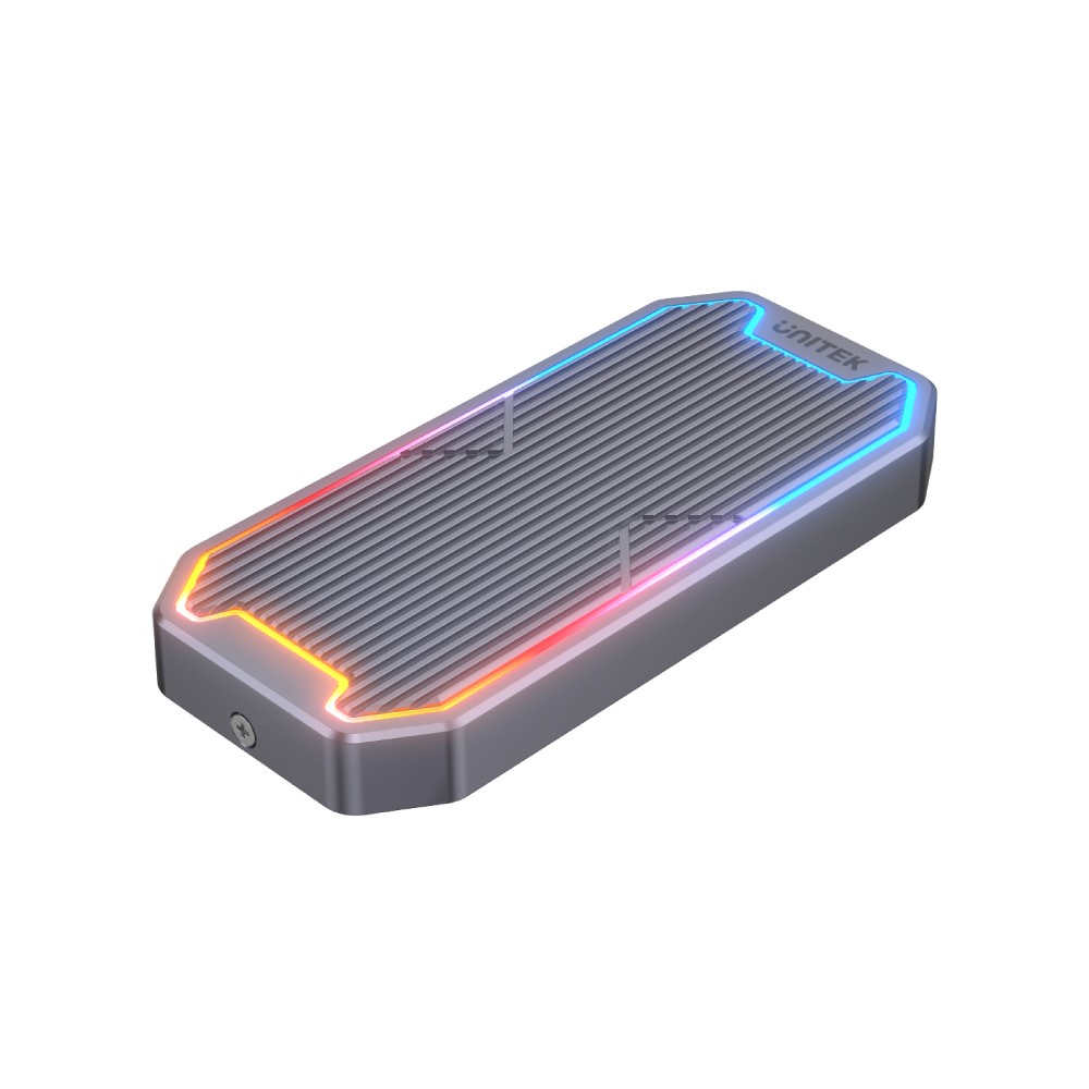 Obudowa do dysków twardych Unitek M.2 SSD NVMe/SATA 10Gbps RGB S1210B