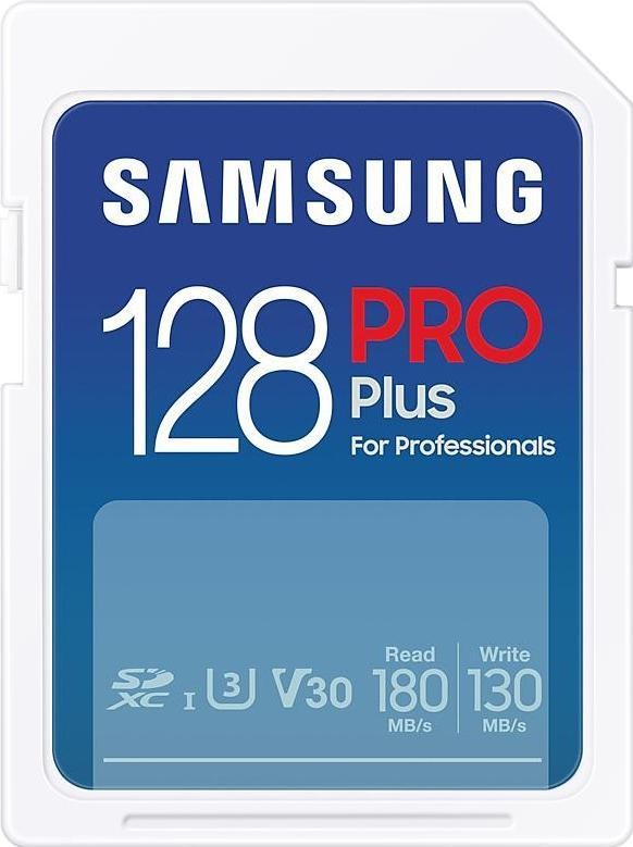 Samsung PRO Plus SDXC 128GB UHS-I U3 [Zapis 130MB/s Odczyt 180MB/s] v 2023