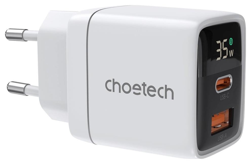 Choetech PD6052 1x USB-C 1x USB-A biała
