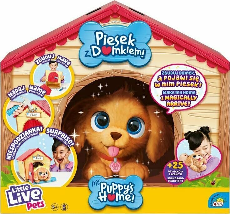 Interaktywne,przytulanka Cobi Little Live Pets 26477 Piesek z Domkiem