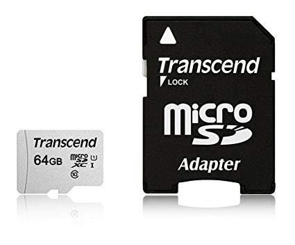 Transcend MICRO SDXC 64GB W/ADAPT/UHS-I TS64GUSD300S-A