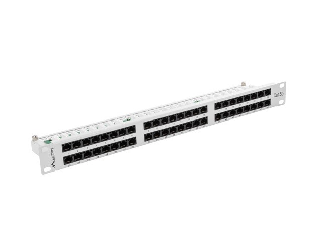 Patch panel Lanberg Patch Panel 48 port 1U 19'' kat.5E UTP szary