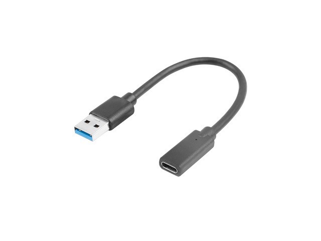 Lanberg adapter USB-C 3.1 - USB-A F/M 15cm OTG czarny