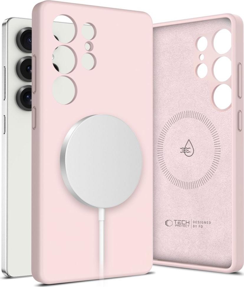 Etui typu plecki Tech-Protect Liquid Silicone Magsafe do Galaxy S25 Ultra różowy