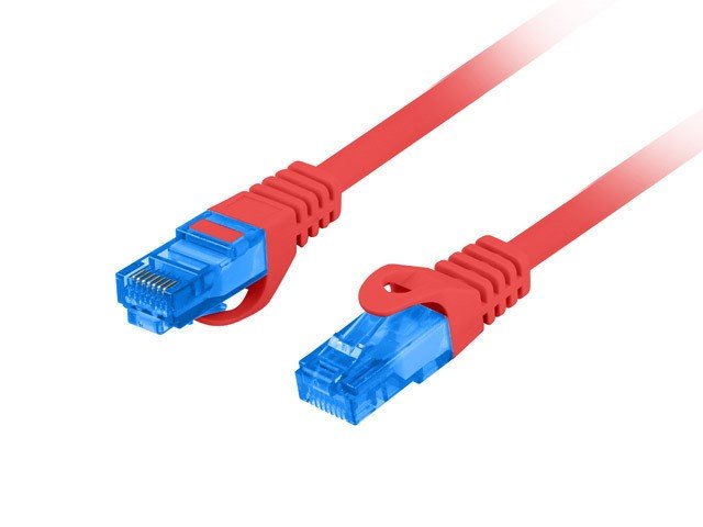 Patchcord kat.6A S/FTP LSZH CCA 3m czerwony Fluke Passed Lanberg