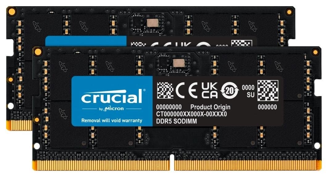 Crucial 64GB [2x32GB 4800MHz DDR5 CL40 SODIMM]
