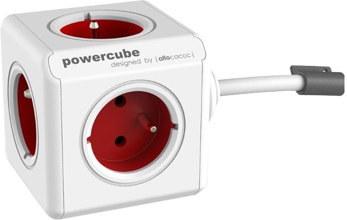 PowerCube Extended 5 gniazd 3.0m czerwony