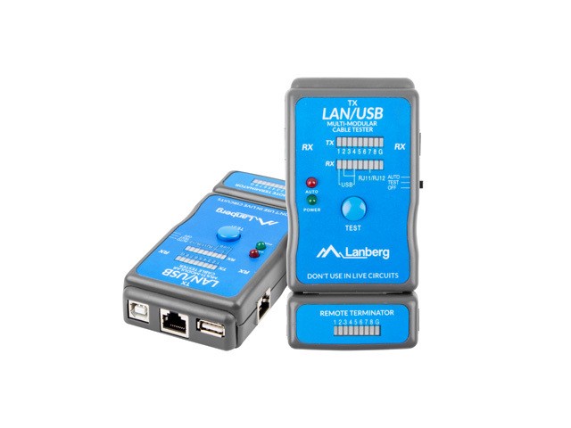 Lanberg tester przewodów LAN RJ45, RJ11, USB