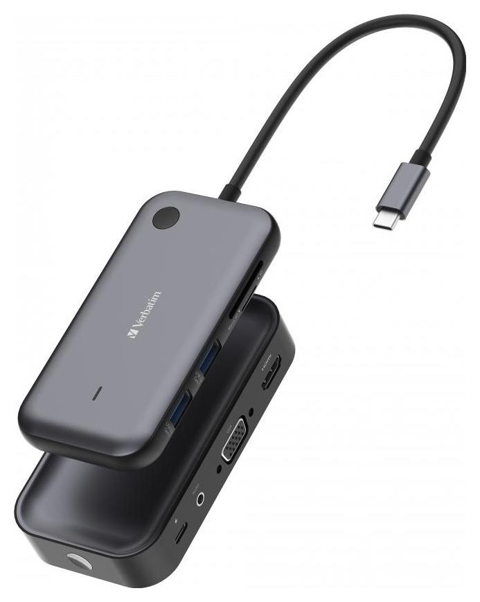 Verbatim Bezprzewodowy adapter wyświetlacza USB-C z HUBem czarny