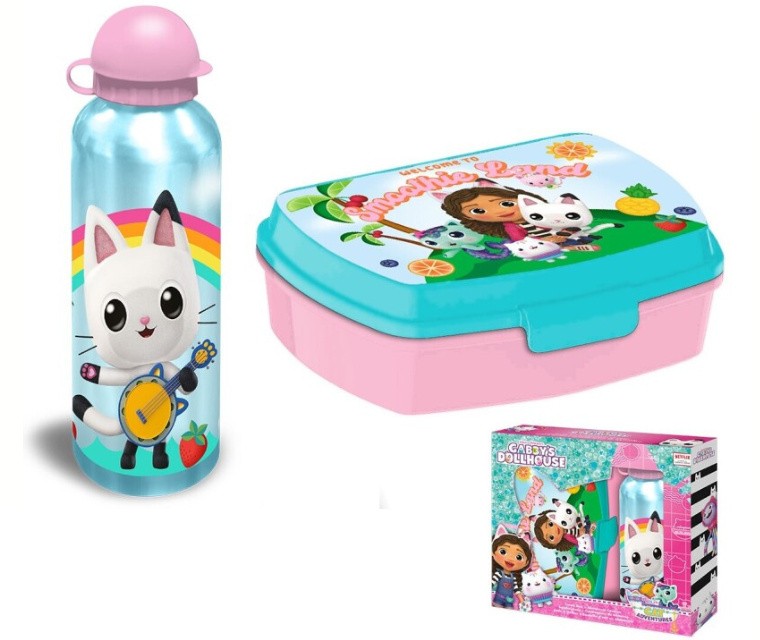 Zestaw śniadaniowy Koci Domek Gabi Zestaw GD00079 turkusowy