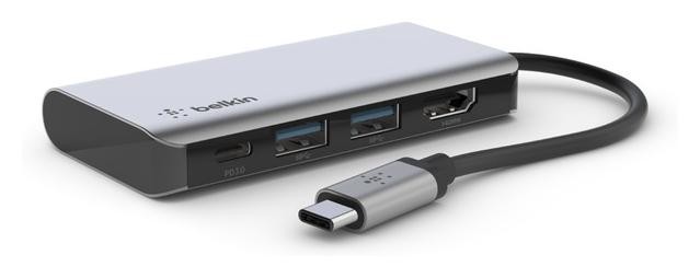 Belkin 4w1 USB-C szary