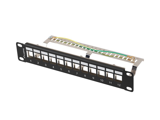 Patch panel Lanberg Patch panel pusty 12 port 1U 10'' FTPczarny
